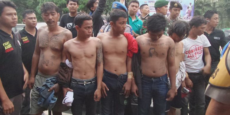 18 "Jagoan" Diamankan karena "Sweeping" Angkutan "Online"di Tangerang