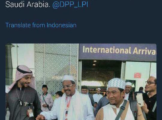 FPI Sebut Rizieq Umroh Atas Undangan Raja Salman Nyatanya Hadiah dari Prabowo