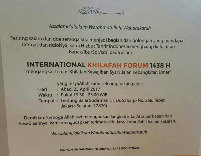Konferensi Khilafah Mau Bubarkan NKRI Dipindahkan ke Masjid Arifin Ilham