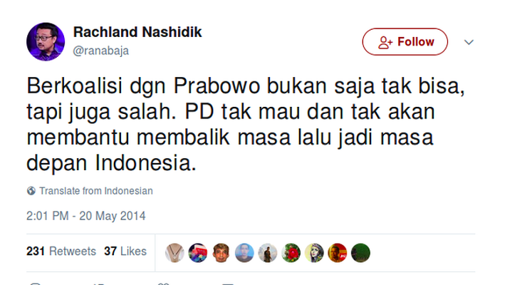 Viral Tweet Elite PD soal Prabowo, Gerindra: Ketakutan Lawan Bila Kami Bersatu