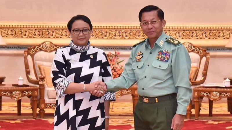 Retno Bertemu Jenderal Min Aung Minta Myanmar Akhiri Konflik
