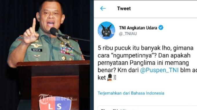 Viral Kabar 5 Ribu Senjata Ilegal, Ini Kicauan Admin TNI AU