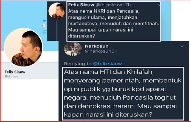 Felix Berkicau dan Buat Opini, Abu Janda Post di Facebook
