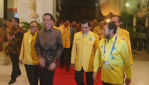 Gelora Tepuk Tangan dari Peserta Munaslub Partai Golkar untuk Jokowi