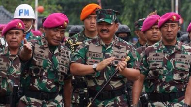 Kesatrian Marinir Cilandak Kedatangan Panglima TNI Marsekal Hadi