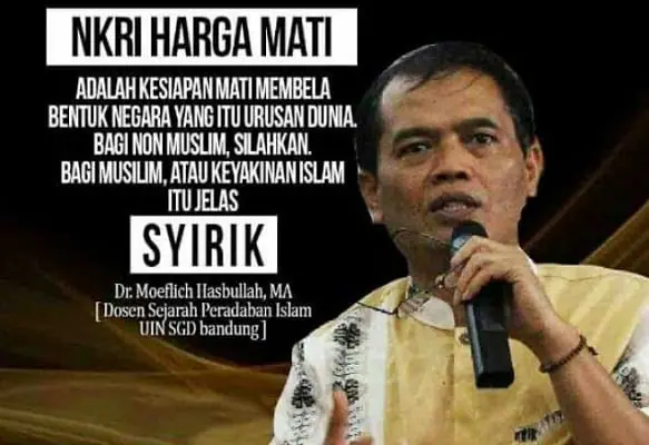 Dosen UIN Bandung Sebut Slogan NKRI Harga Mati itu Syirik