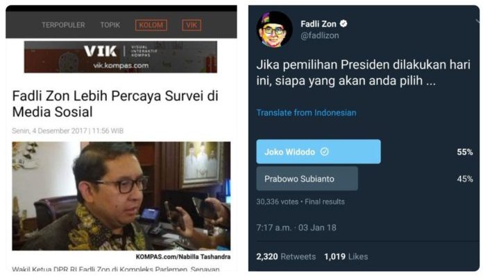 Fadli Zon Gelar Voting Capres, Jokowi Jadi Pemenang, Fahri 