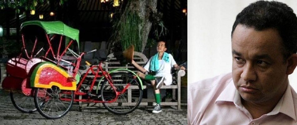 Posting Foto Jokowi dengan Becak, Diduga Anies Bunuh Karakter Jokowi