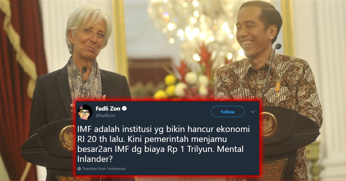 Presiden Jokowi Didatangi IMF, Tiba-tiba Fadli Zon Malah Berkicau Begini Di Twitter