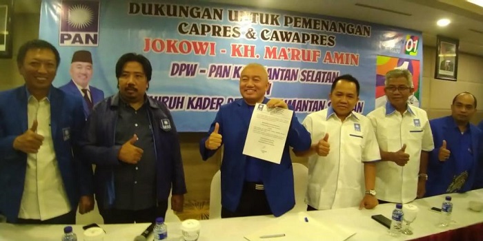 DPW PAN Kalsel Deklarasikan Dukungan pada Jokowi-Ma'ruf Amin
