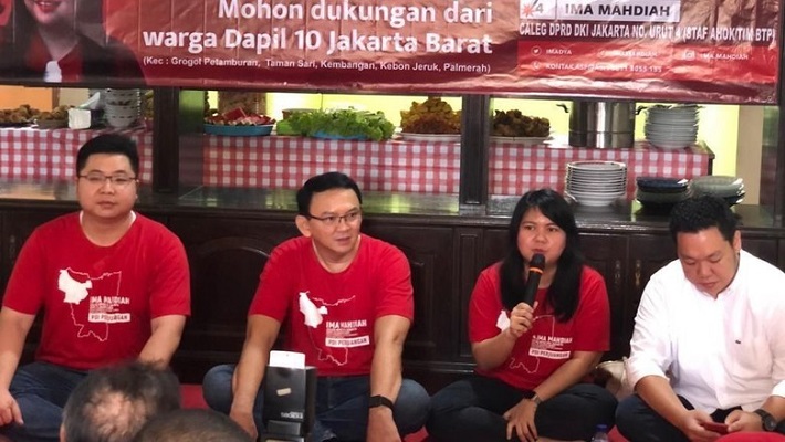 Ahok Kampanyekan Caleg PDIP dan Izin Mau Jalan-jalan Selama 2 Bulan