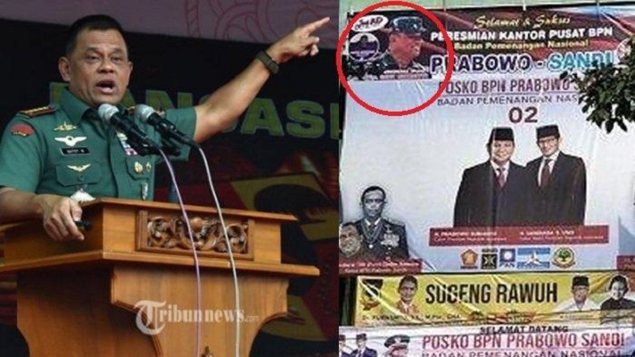 Baliho Prabowo-Sandi Tak Izin Pasang Fotonya, Gatot: Mohon Diturunkan