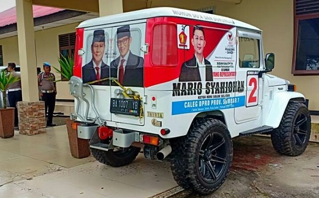 Mobil Operasional Caleg Gerindra Diamankan Lantaran Bawa Shabu