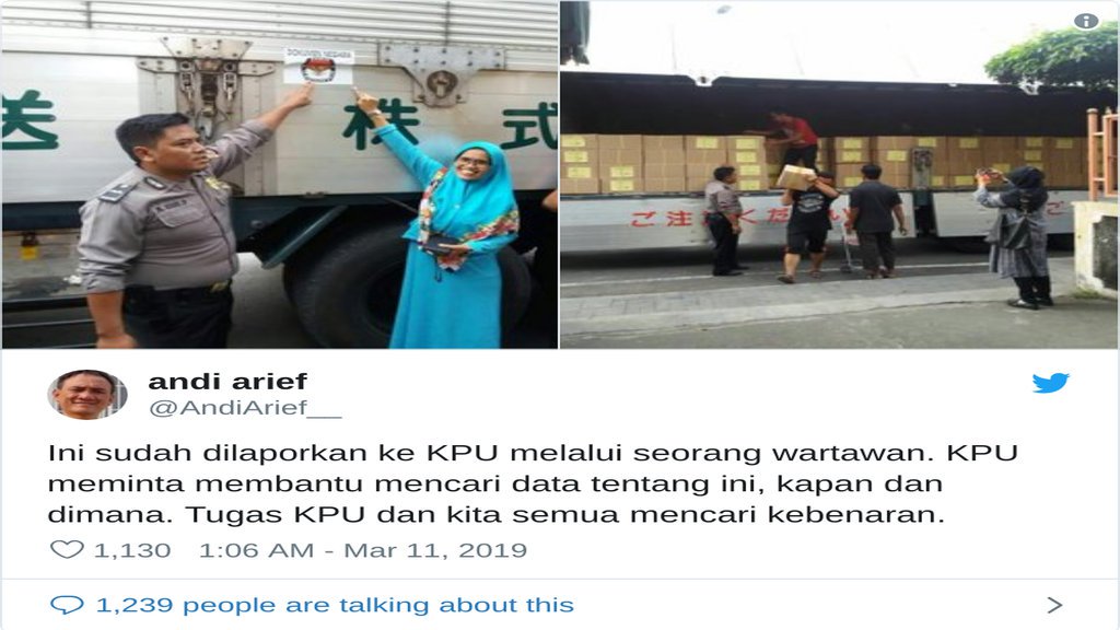 Andi Arief Sebar Foto Mobil KPU-Surat Suara Asal Cina, Begini Faktanya