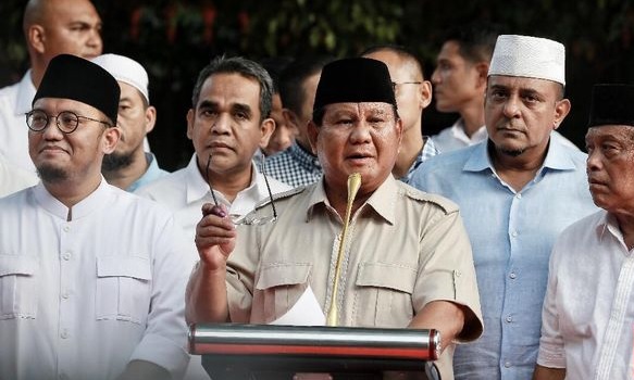 Pidato 'Kemenangan' Prabowo Sebut Kita Unggul 55,4 Persen