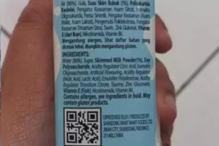 Viral di Media sosial Minuman Susu MBG diduga Impor dari Negara China